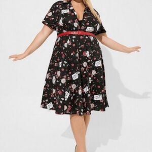 Torrid x Marilyn Monroe Retro Button Swing Dress Size 24 PinUp Rockabilly